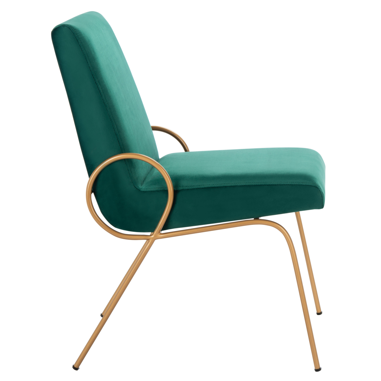 SAFAVIEH Fanlia Side Chair Emerald / Gold