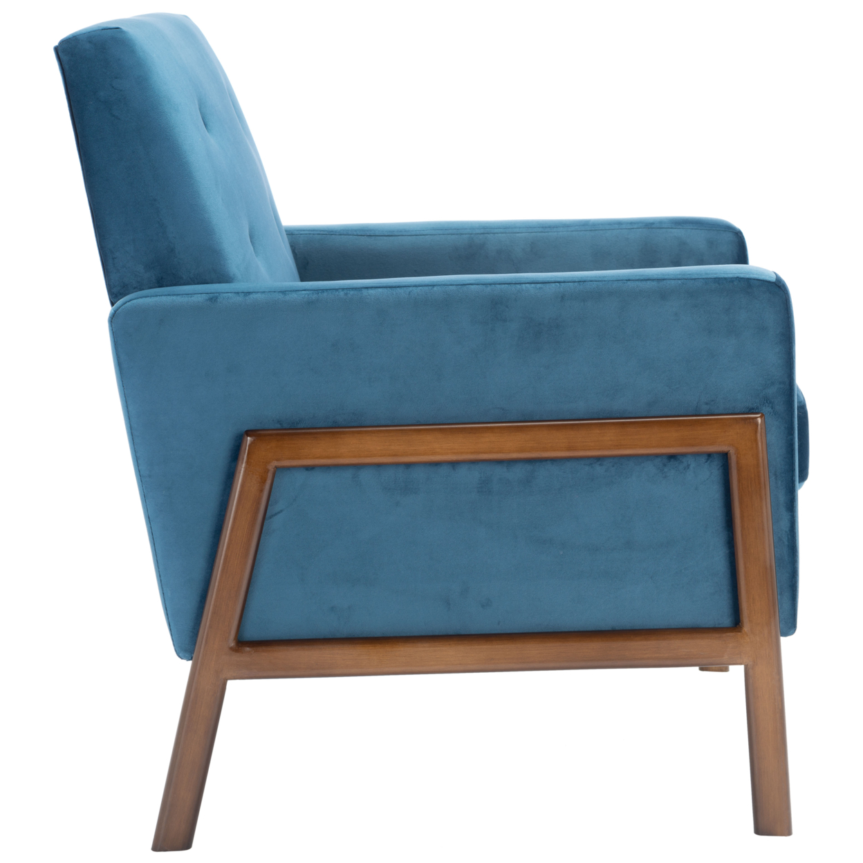 SAFAVIEH Roald Sofa Accent Chair Prussian Blue / Antique Coffee