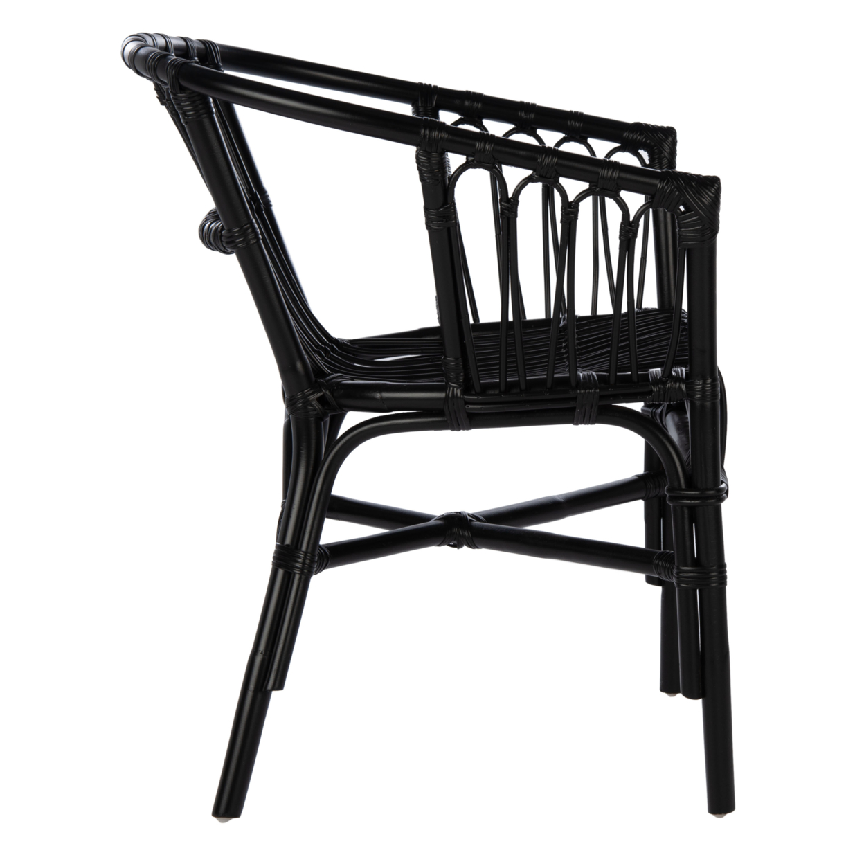 SAFAVIEH Adriana Rattan Accent Chair Black