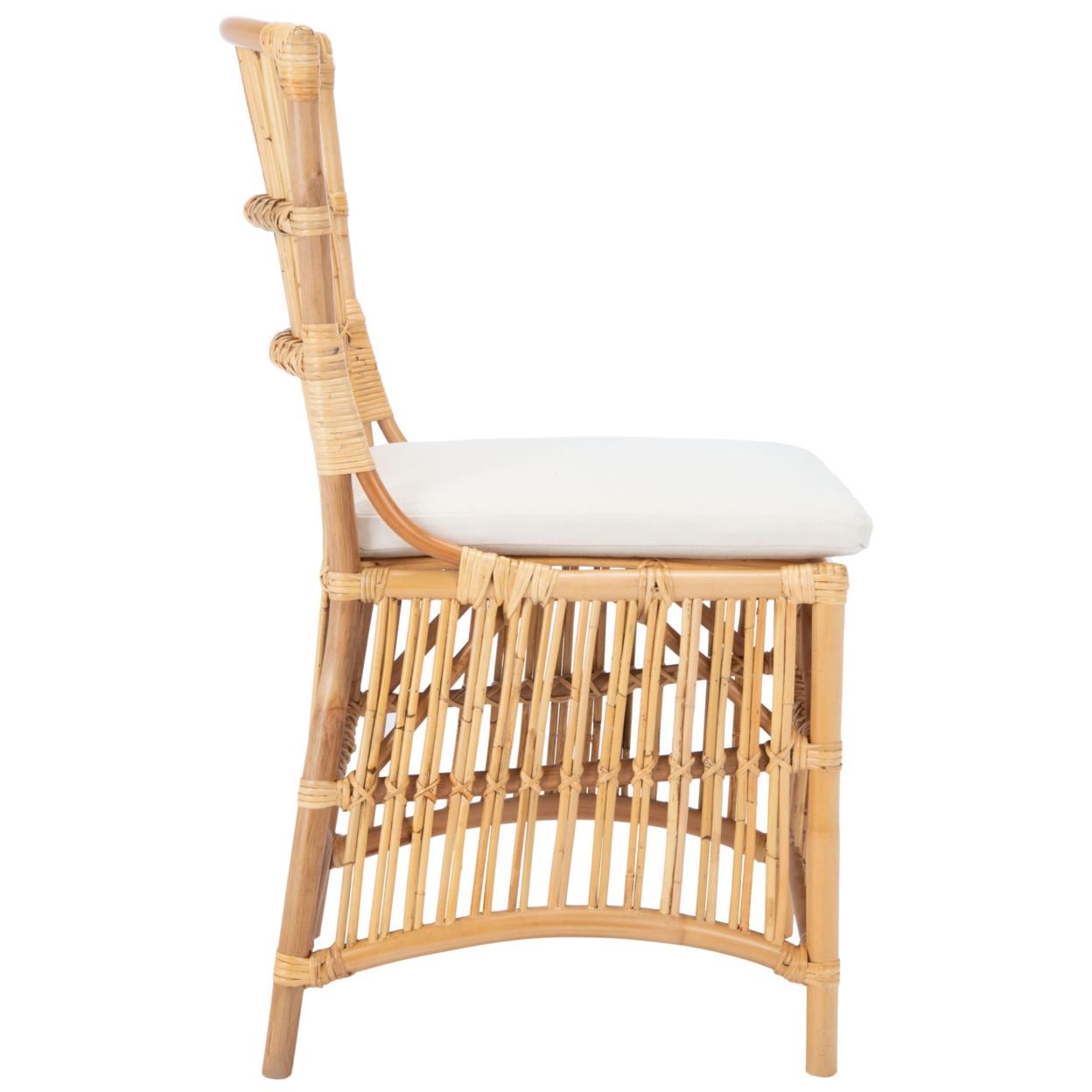 SAFAVIEH Erika Rattan Accent Chair With Cushion Natural / White