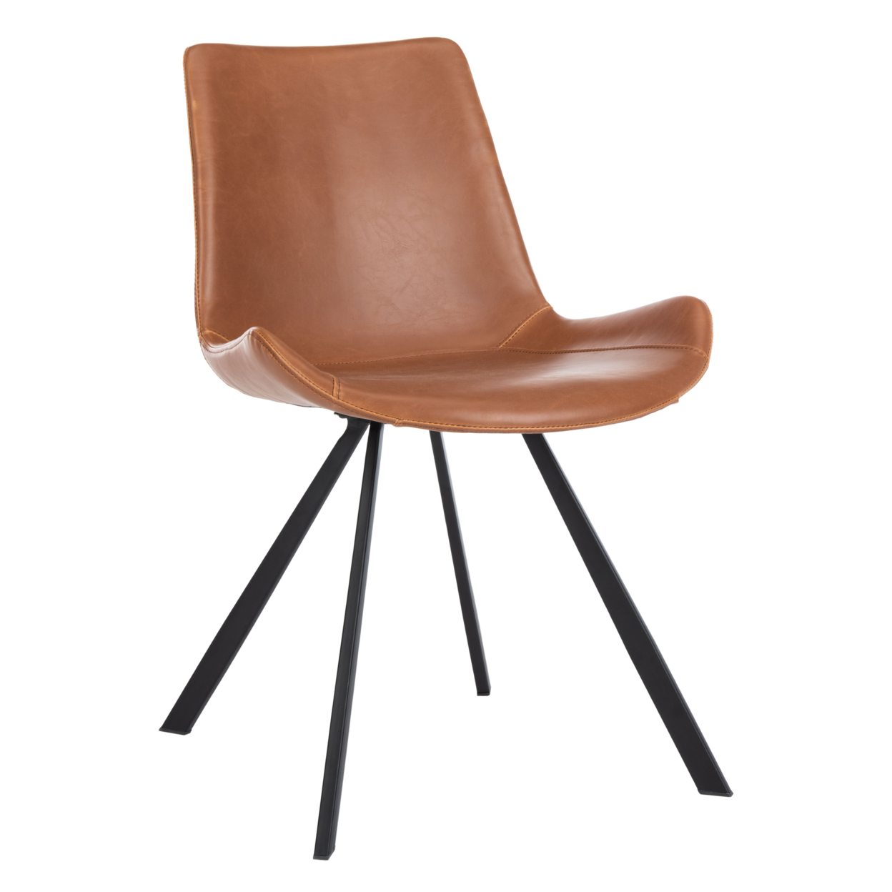 SAFAVIEH Terra Mid-Century Modern Dining Chair Cognac / Black