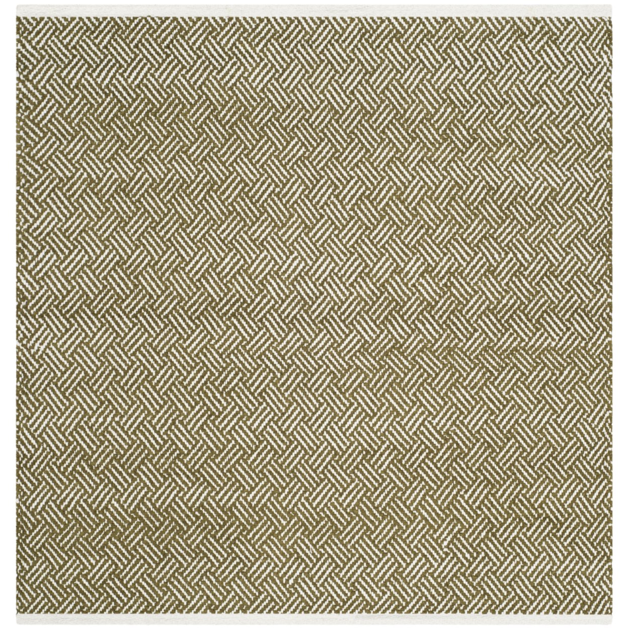SAFAVIEH Boston Collection BOS680B Handwoven Olive Rug - 4' Square