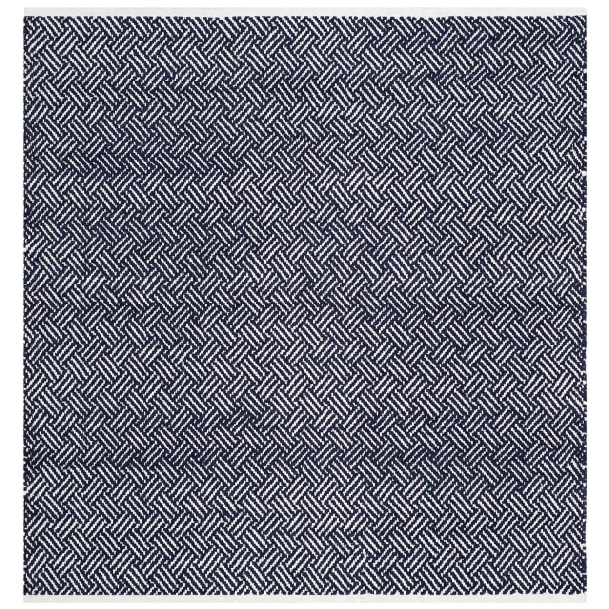 SAFAVIEH Boston Collection BOS680D Handwoven Navy Rug - 4' Square