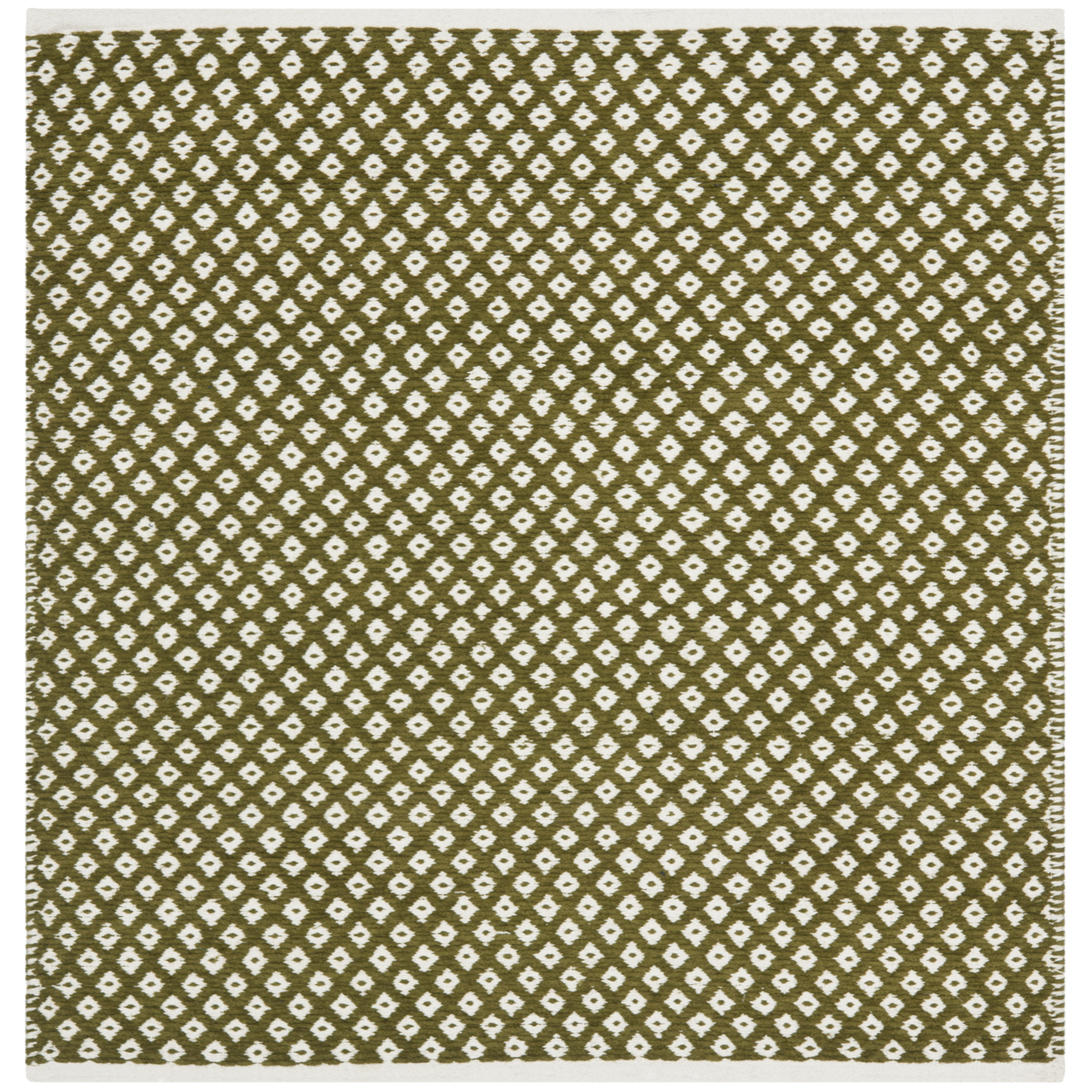 SAFAVIEH Boston Collection BOS685B Handwoven Olive Rug - 4' Square