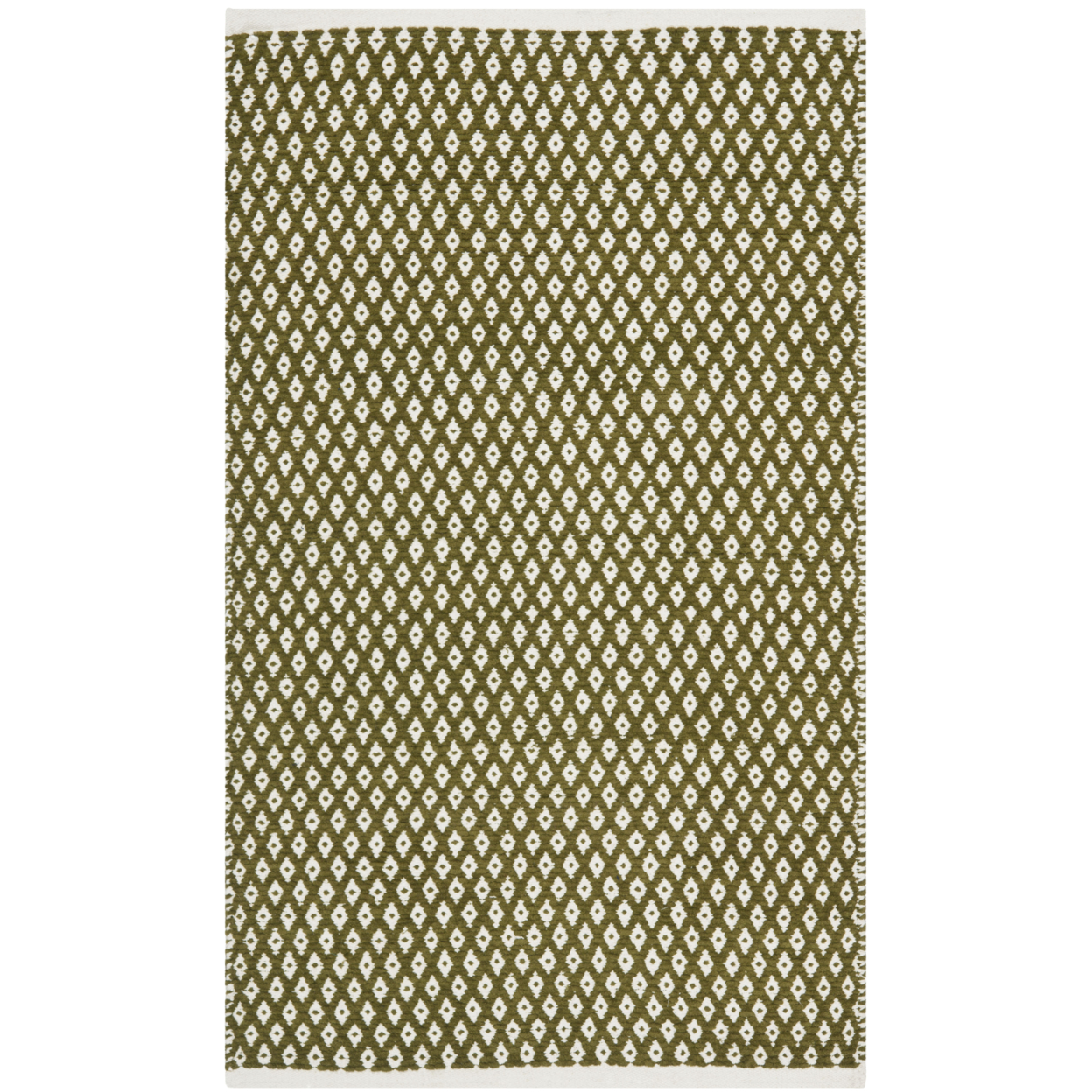 SAFAVIEH Boston Collection BOS685B Handwoven Olive Rug - 2' 6 X 4'