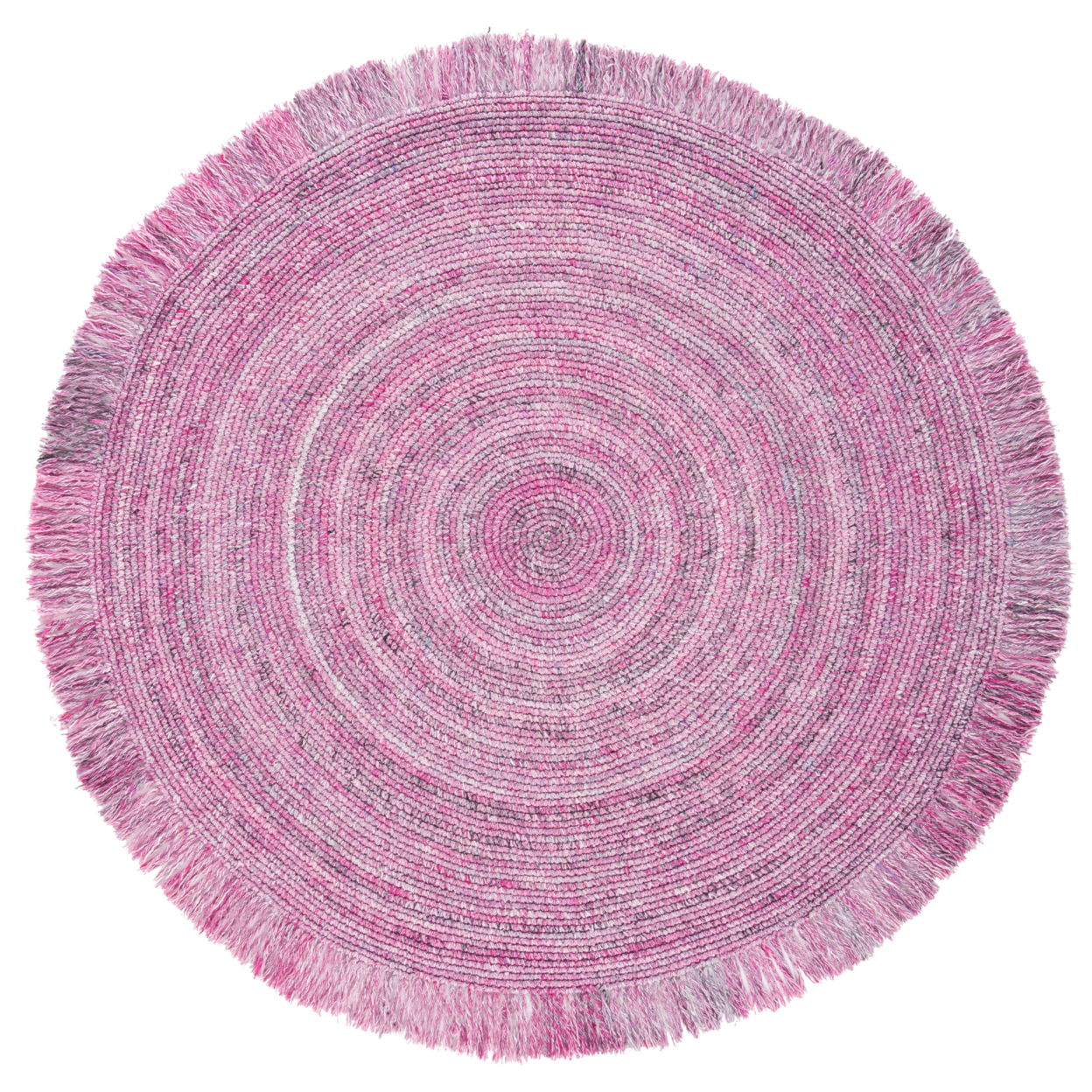 SAFAVIEH Braided BRD275U Handmade Pink / Ivory Rug - 4' Round