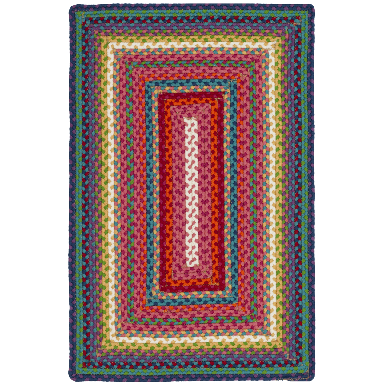 SAFAVIEH Braided Collection BRD316A Handwoven Multi Rug - 5' X 8' Oval