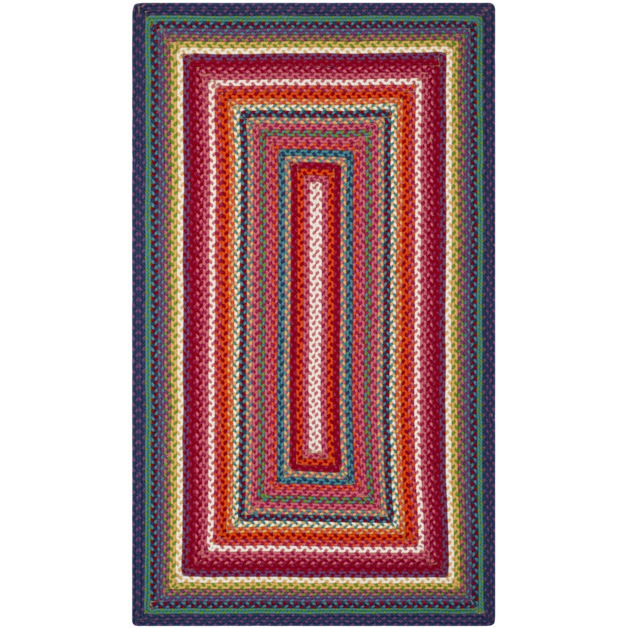 SAFAVIEH Braided Collection BRD316A Handwoven Multi Rug - 2' 6 X 4'
