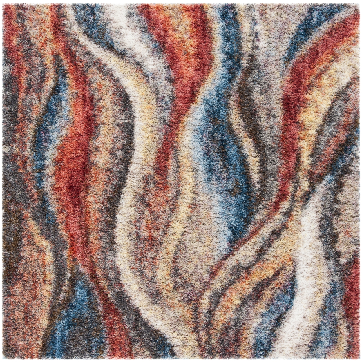 SAFAVIEH Gypsy Collection GYP523C Rust / Blue Rug - 3' Square