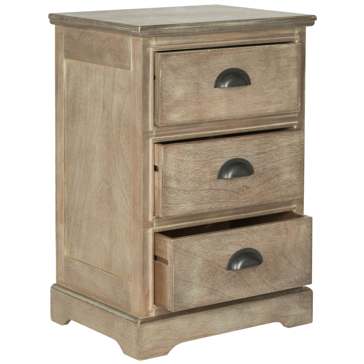 SAFAVIEH Griffin 3-Drawer Side Table Washed Nat Pine