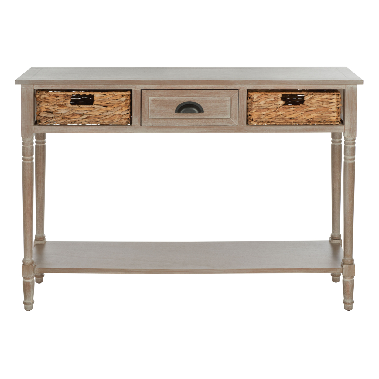 SAFAVIEH Christa Console Table With Storage White Washed