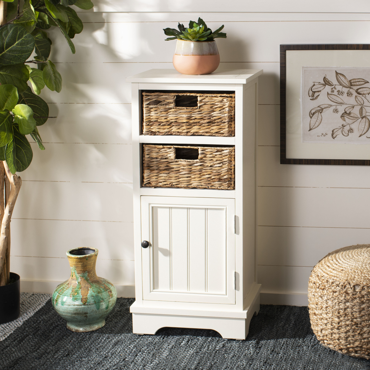 SAFAVIEH Connery Cabinet Vintage White