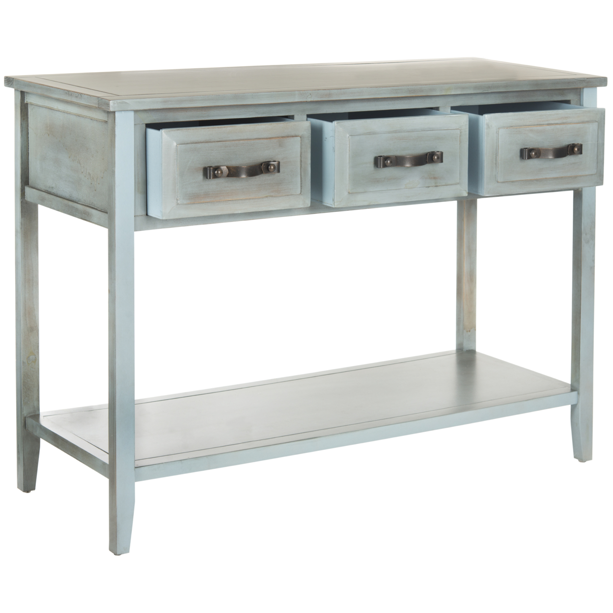 SAFAVIEH Aiden 3-Drawer Console Table Blue