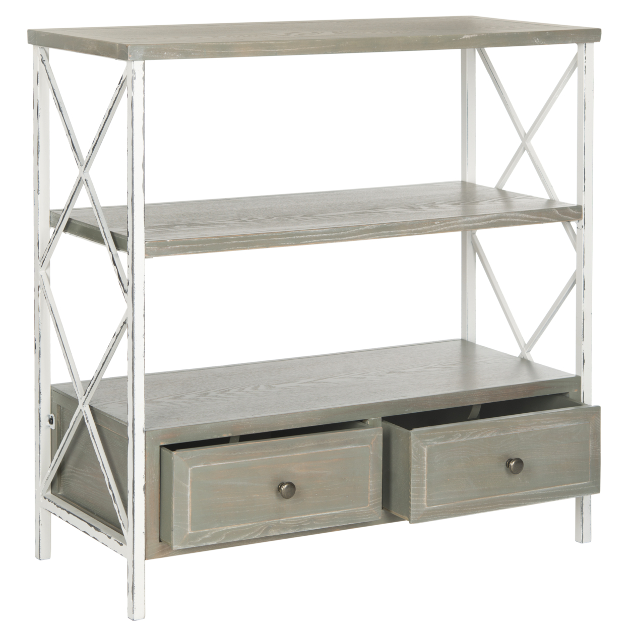 SAFAVIEH Chandra Console Table With Storage Drawers Ash Grey