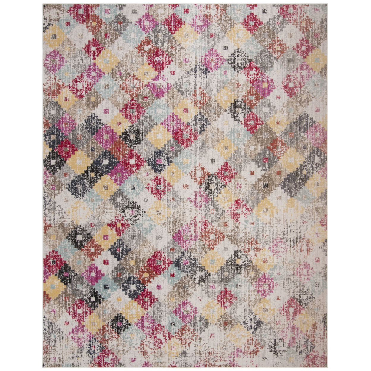 SAFAVIEH Outdoor MTG164E Montage Collection Taupe / Multi Rug - 8' X 10'