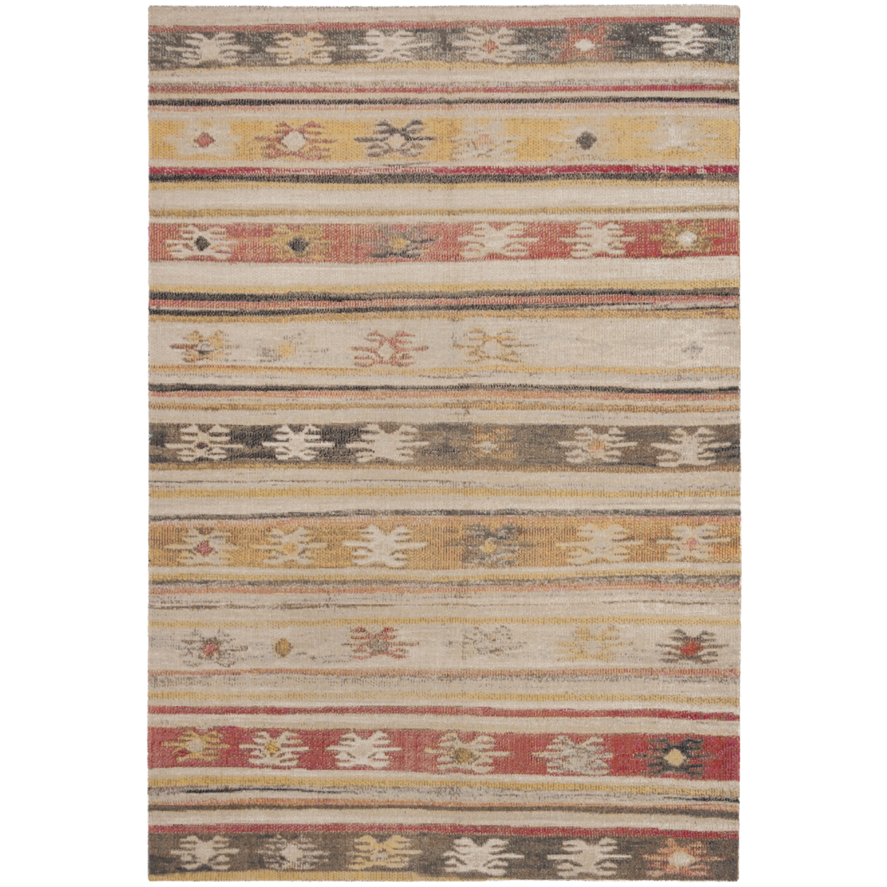 SAFAVIEH Outdoor MTG238E Montage Collection Taupe / Multi Rug - 6' X 9'