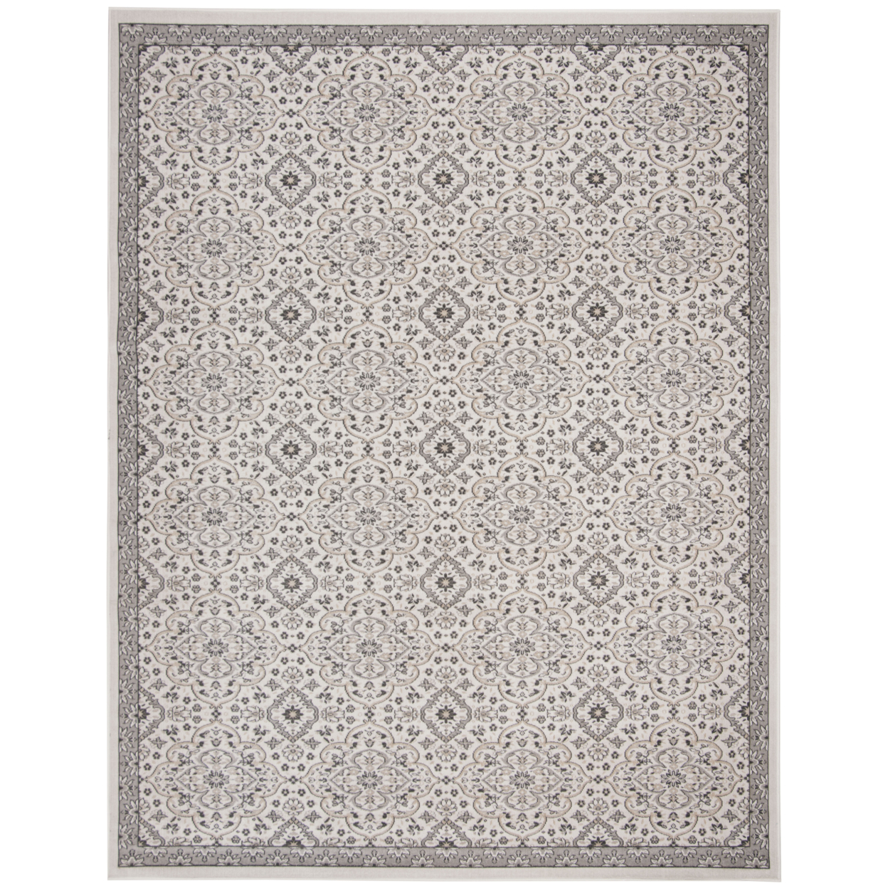 SAFAVIEH Outdoor MTG283A Montage Collection Ivory / Grey Rug - 8' X 10'