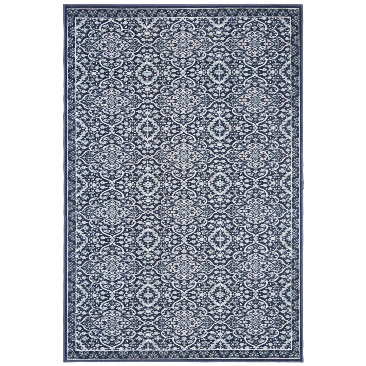 SAFAVIEH Outdoor MTG283N Montage Collection Navy / Ivory Rug - 9' X 12'