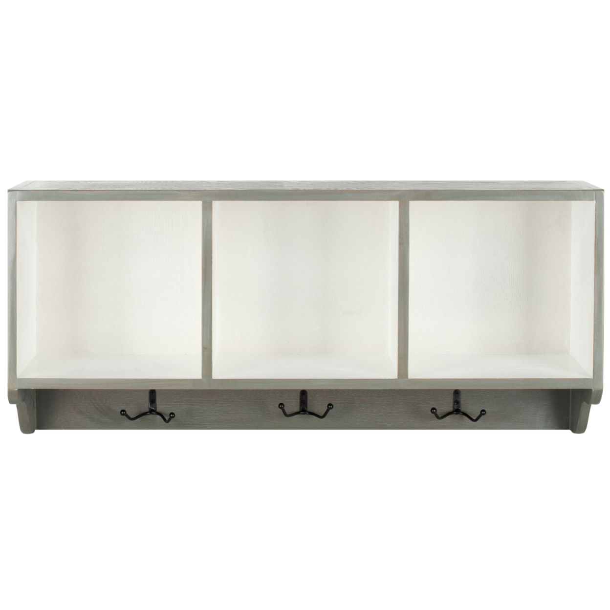 SAFAVIEH Alice Wall Shelf With Storage Compartments Ash Grey / White