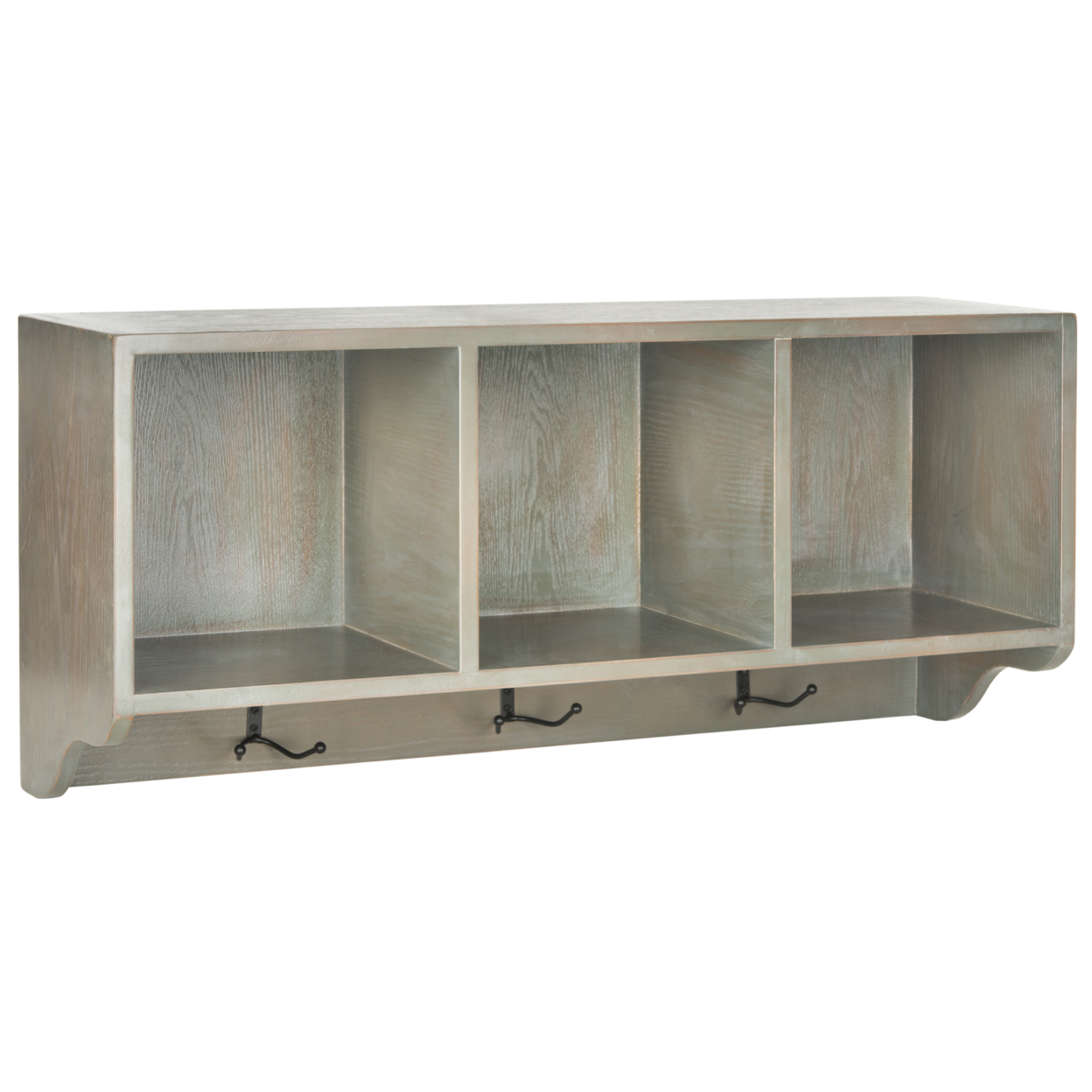SAFAVIEH Alice Wall Shelf With Storage Compartments Ash Grey