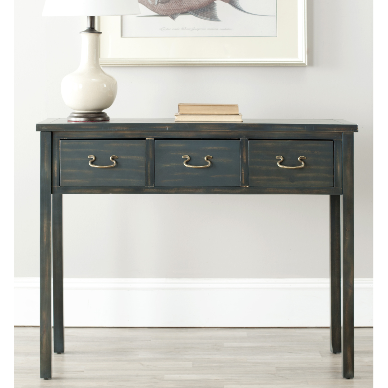 SAFAVIEH Cindy Console Table With Storage Drawers Dark Teal