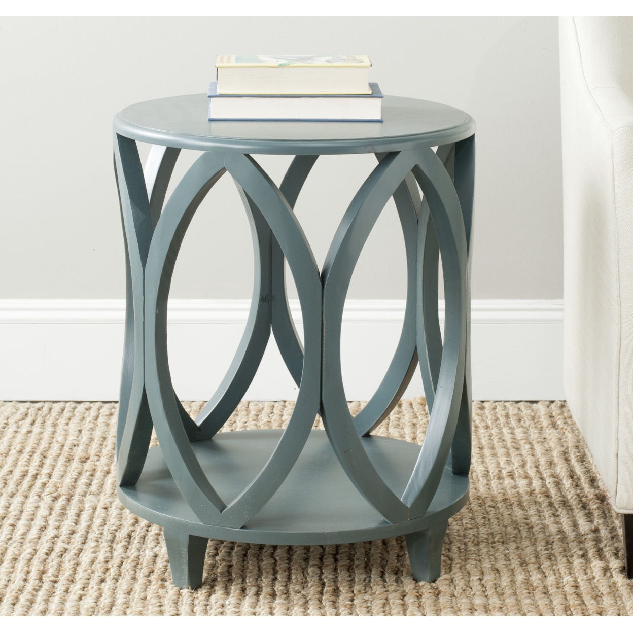 SAFAVIEH Janika Round Accent Table Teal