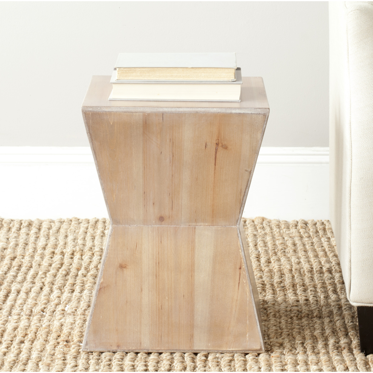 SAFAVIEH Lotem Curved Square Top Accent Table Honey Natural