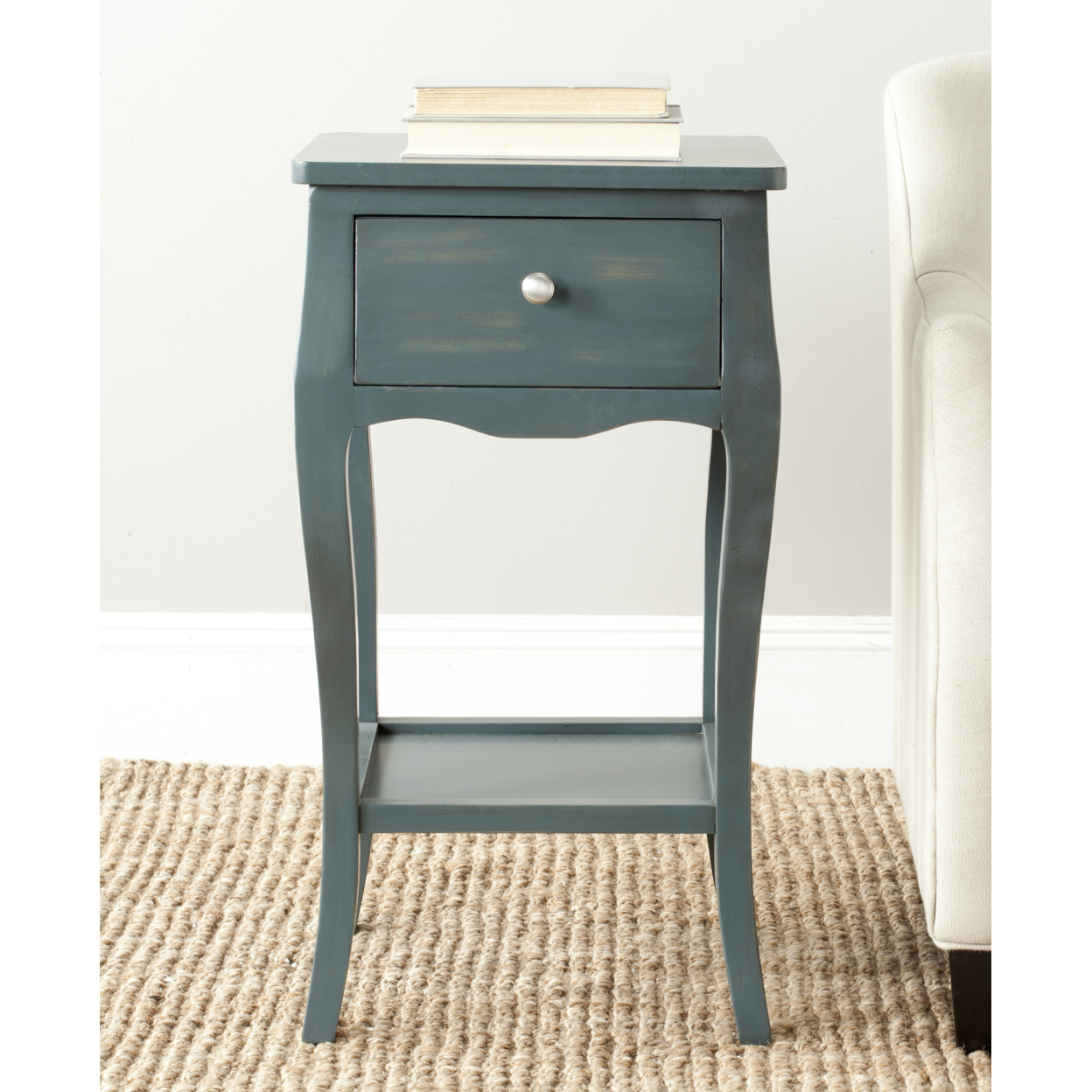 SAFAVIEH Thelma End Table With Storage Drawer Dark Teal