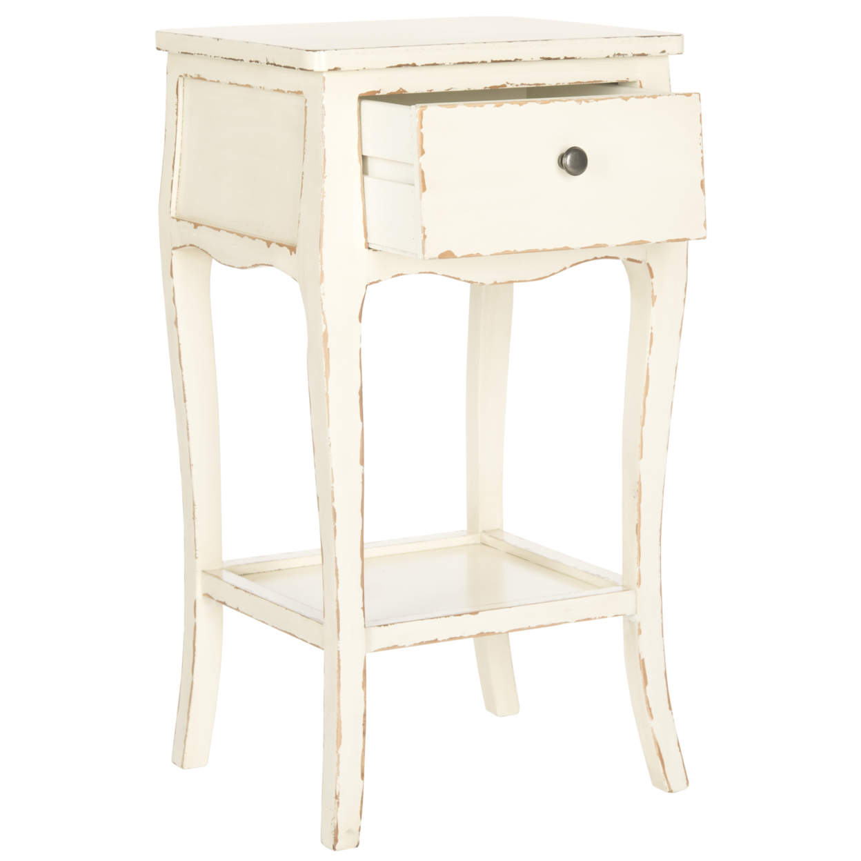 SAFAVIEH Thelma End Table With Storage Drawer Vintage Cream