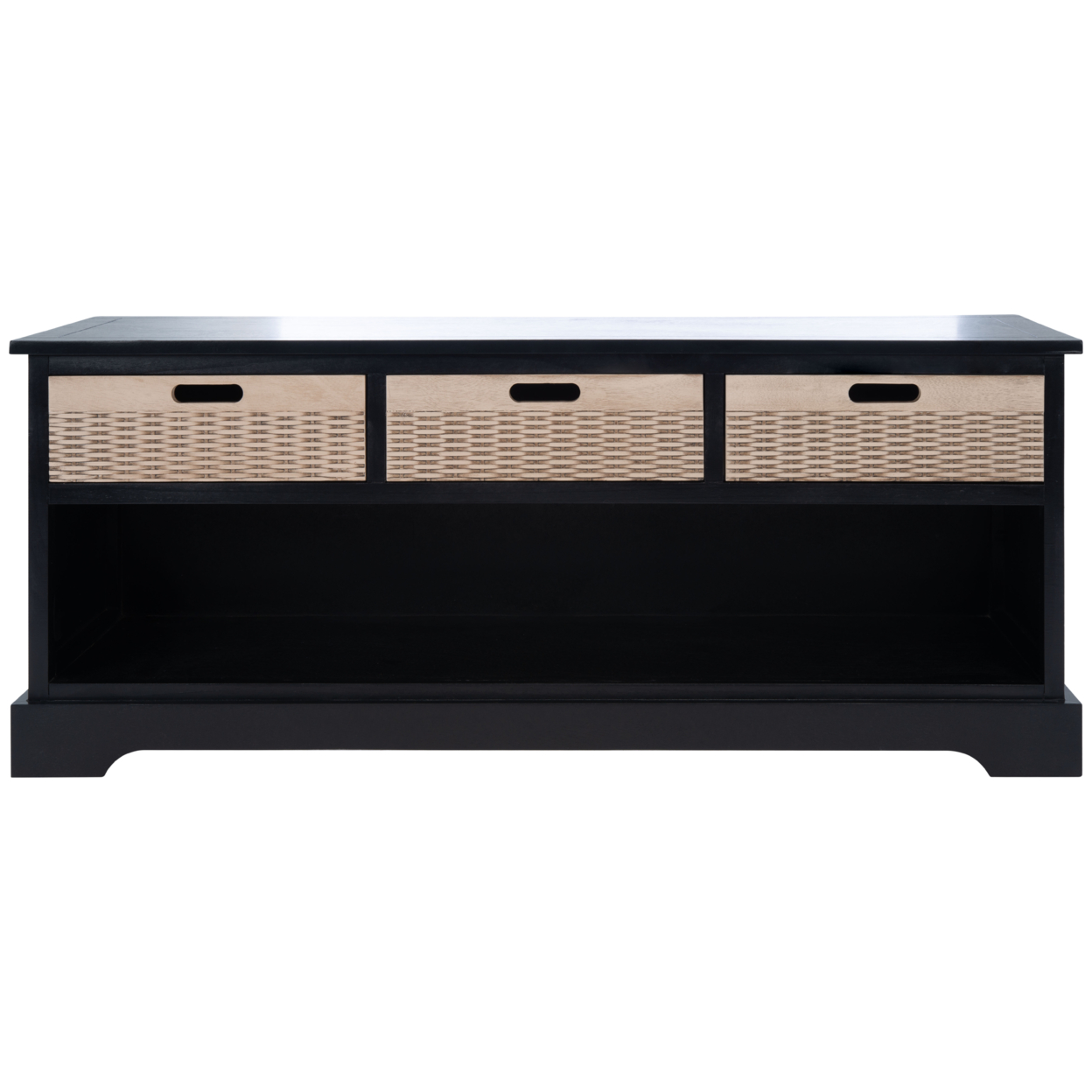 SAFAVIEH Landers 3-Drawer Storage Bench Black