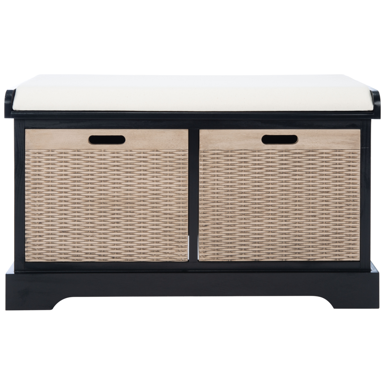 SAFAVIEH Landers 2-Drawer/Cushion Storage Bench Black