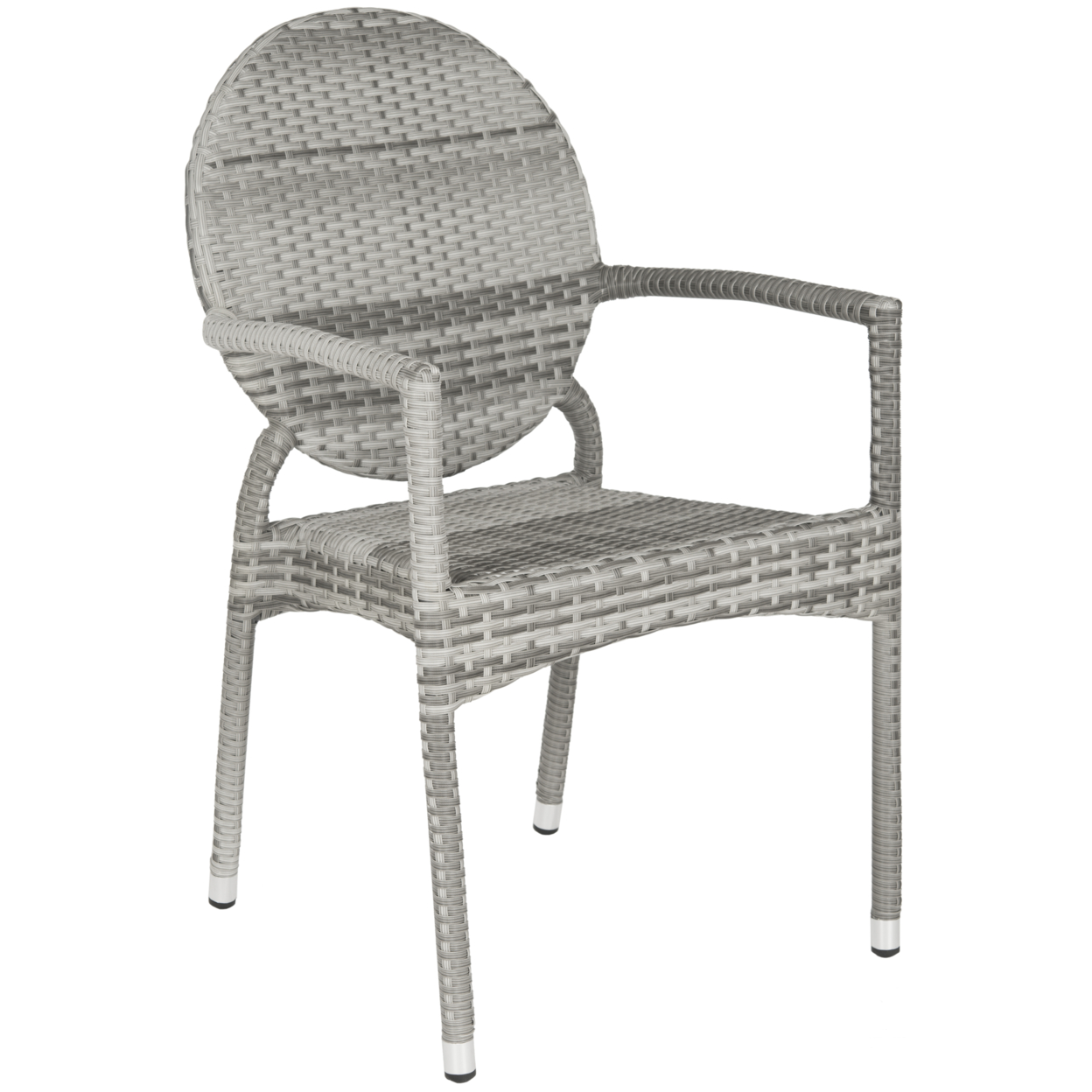 SAFAVIEH Valdez Indoor Outdoor Stacking Arm Chair Grey