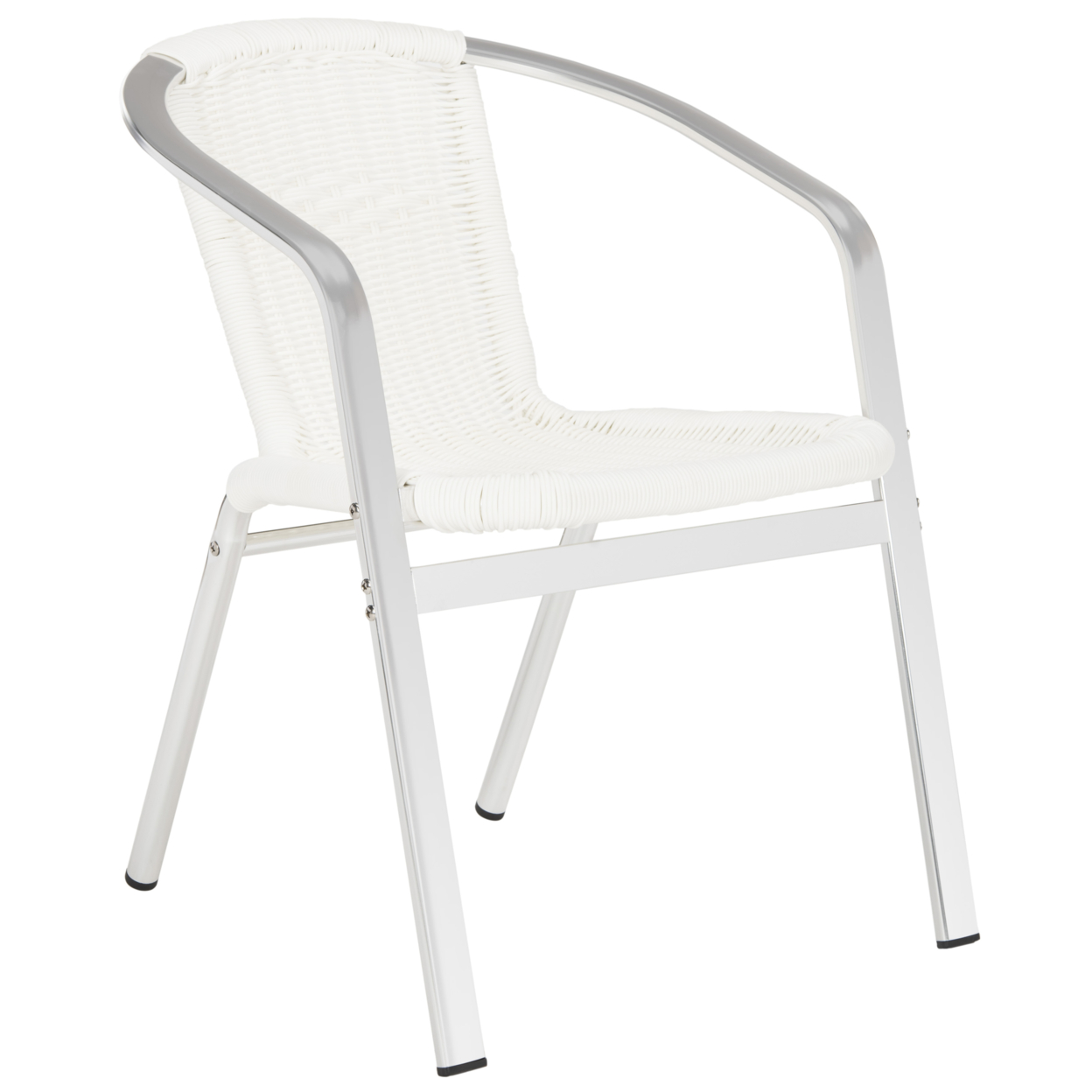 SAFAVIEH Outdoor Collection Wrangell Indoor Outdoor Stacking Arm Chair White