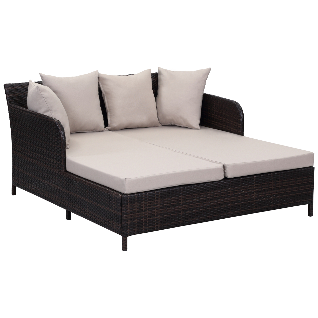 SAFAVIEH Outdoor Collection August Daybed Brown/Sand
