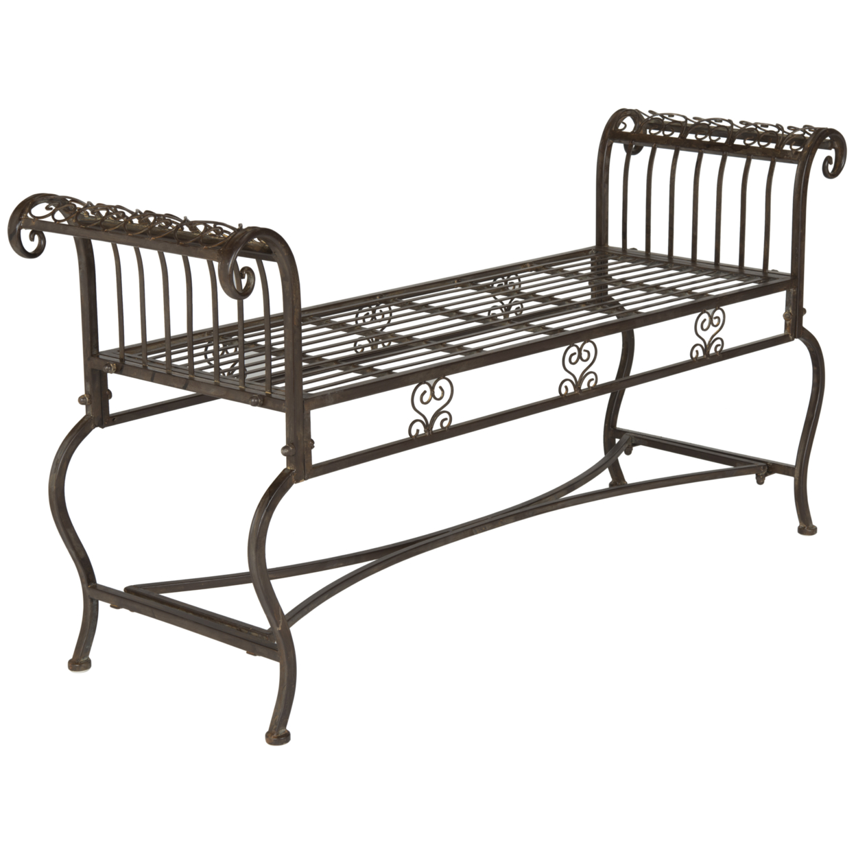 SAFAVIEH Outdoor Collection Brielle Bench Rustic Brown