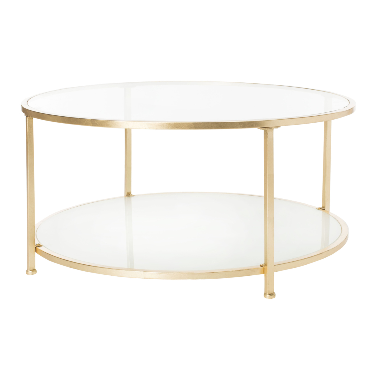 SAFAVIEH Ivy 2-Tier Round Coffee Table Clear / Gold