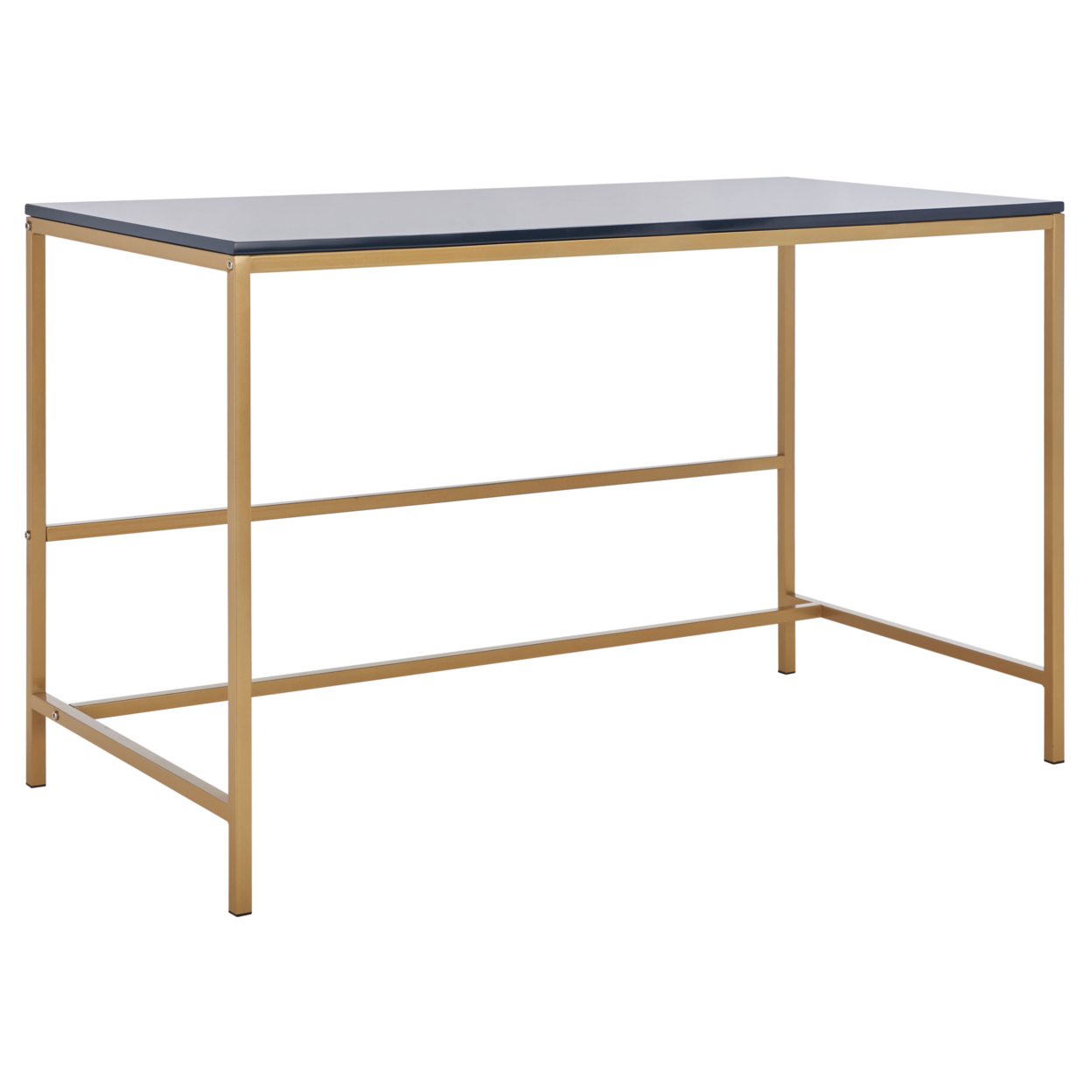 SAFAVIEH Nova Glossy Wooden Desk Navy / Gold