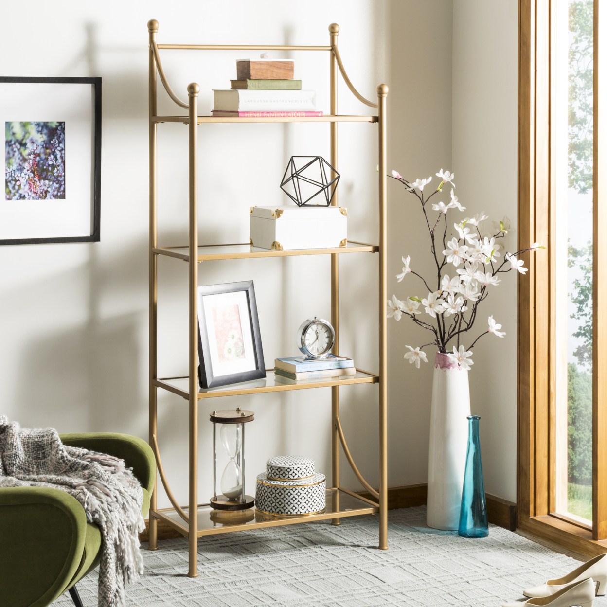 SAFAVIEH Diana 4-Tier Etagere Clear / Gold