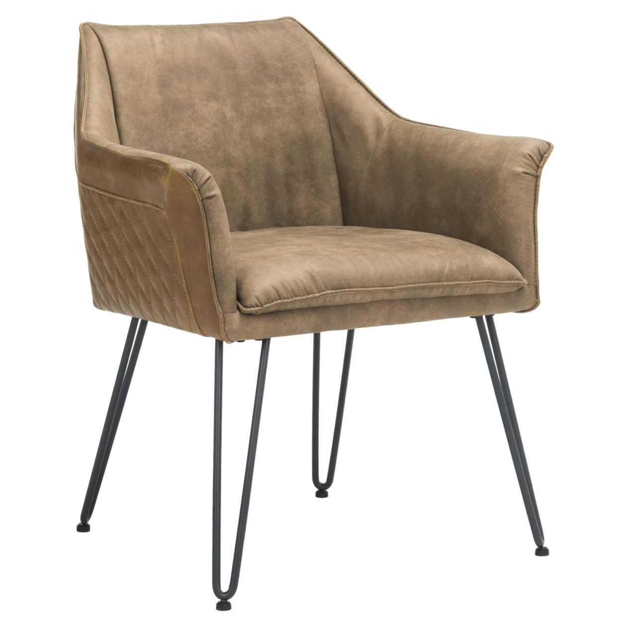 SAFAVIEH Esme 19''H Mid-Century Modern Leather Dining Chair Set Of 2 Dark Brown