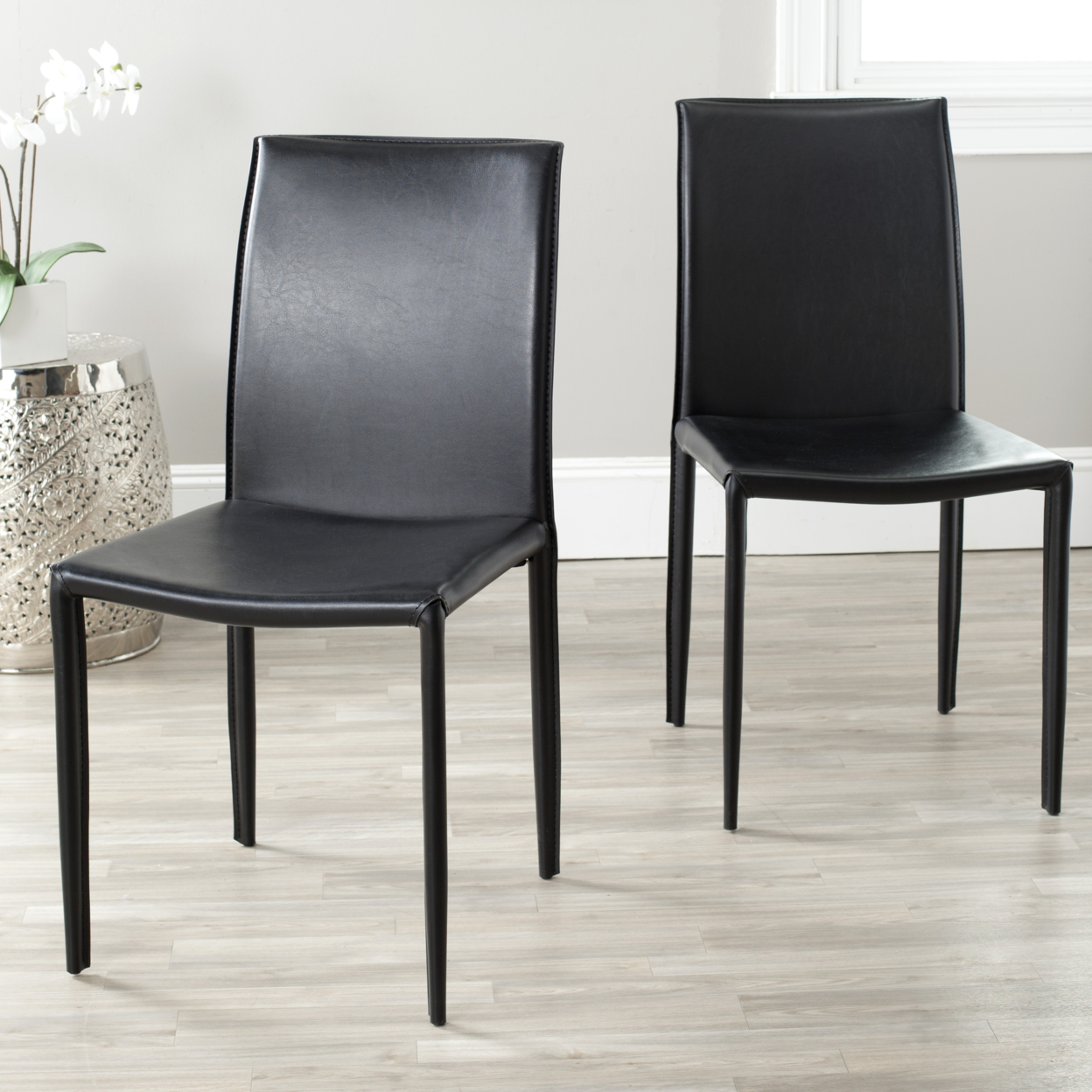 SAFAVIEH Karna 19''H Dining Chair Set Of 2 Black