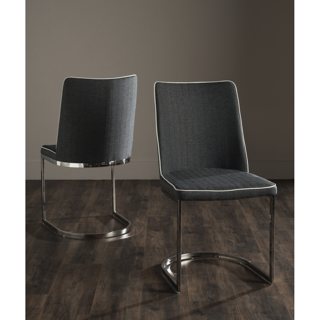 SAFAVIEH Parkston 18''H Linen Side Chair Set Of 2 Grey / White