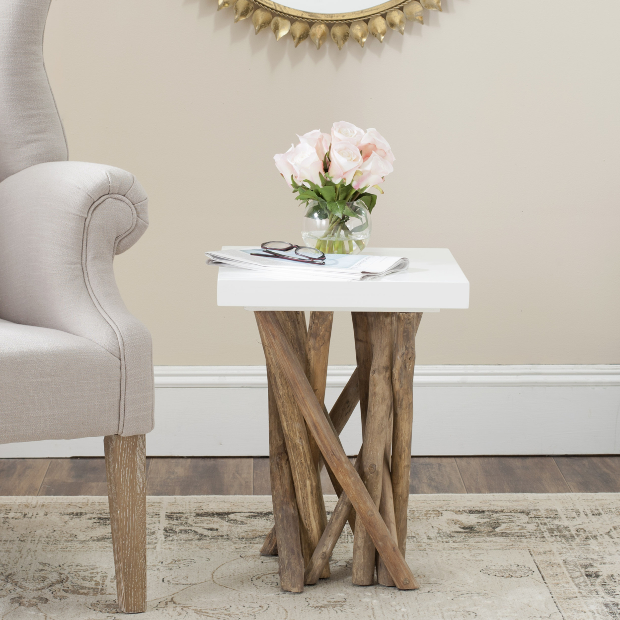 SAFAVIEH Hartwick Branched Side Table White