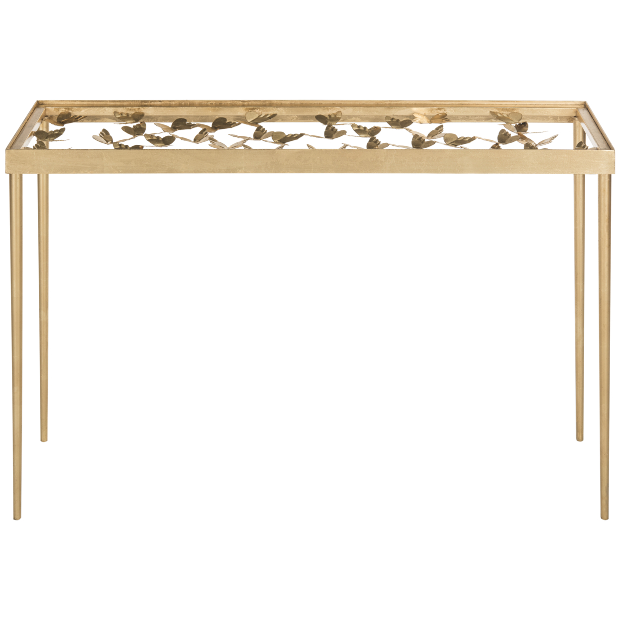 SAFAVIEH Rosalia Butterfly Console Table Gold / Clear