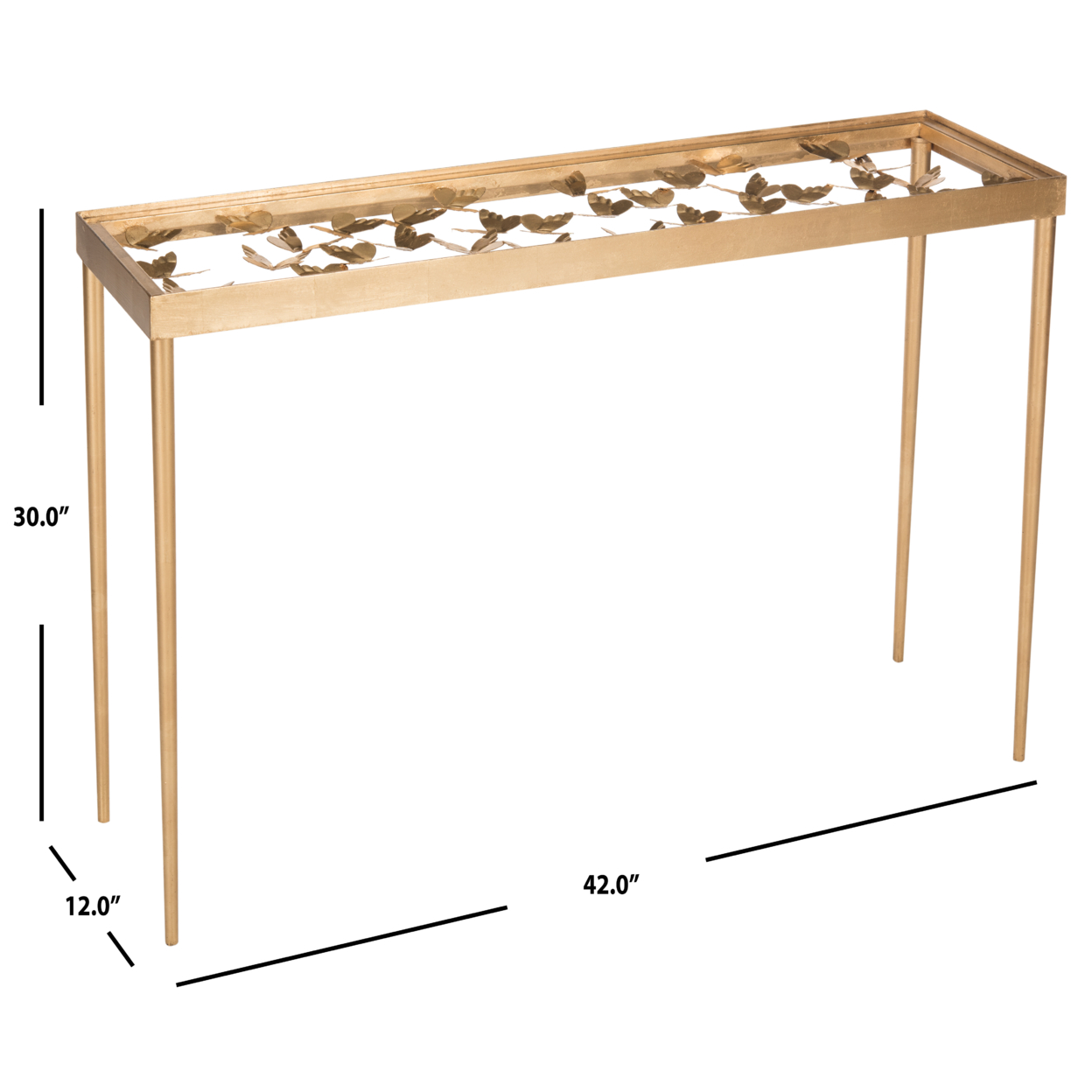 SAFAVIEH Rosalia Butterfly Console Table Gold / Clear
