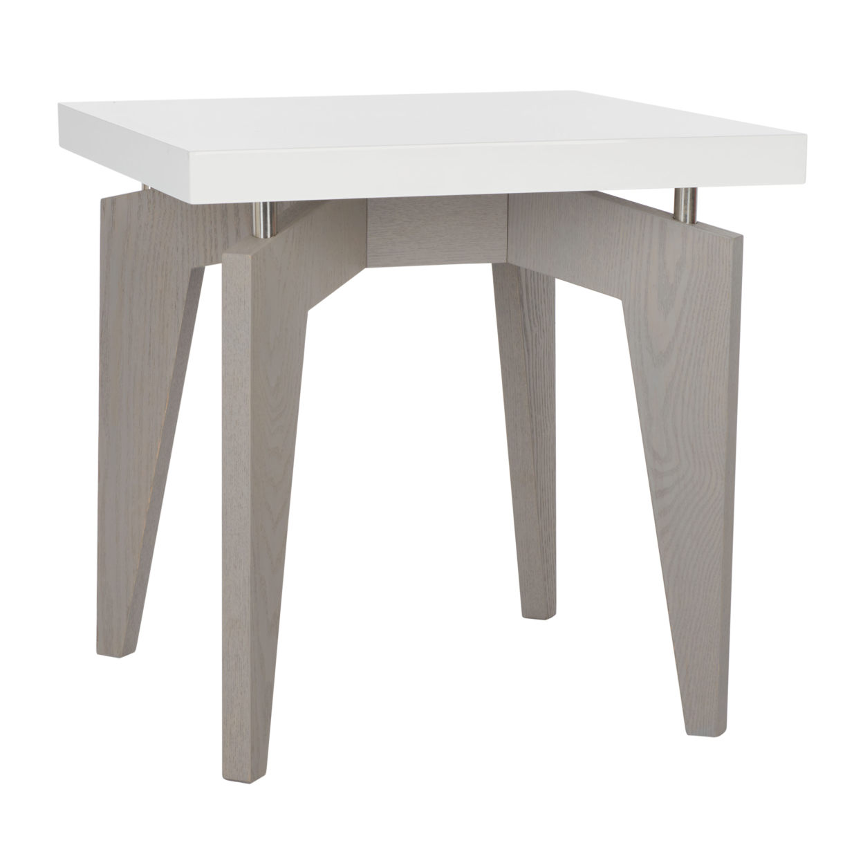 SAFAVIEH Josef Retro Lacquer Floating Top Lacquer End Table White / Grey