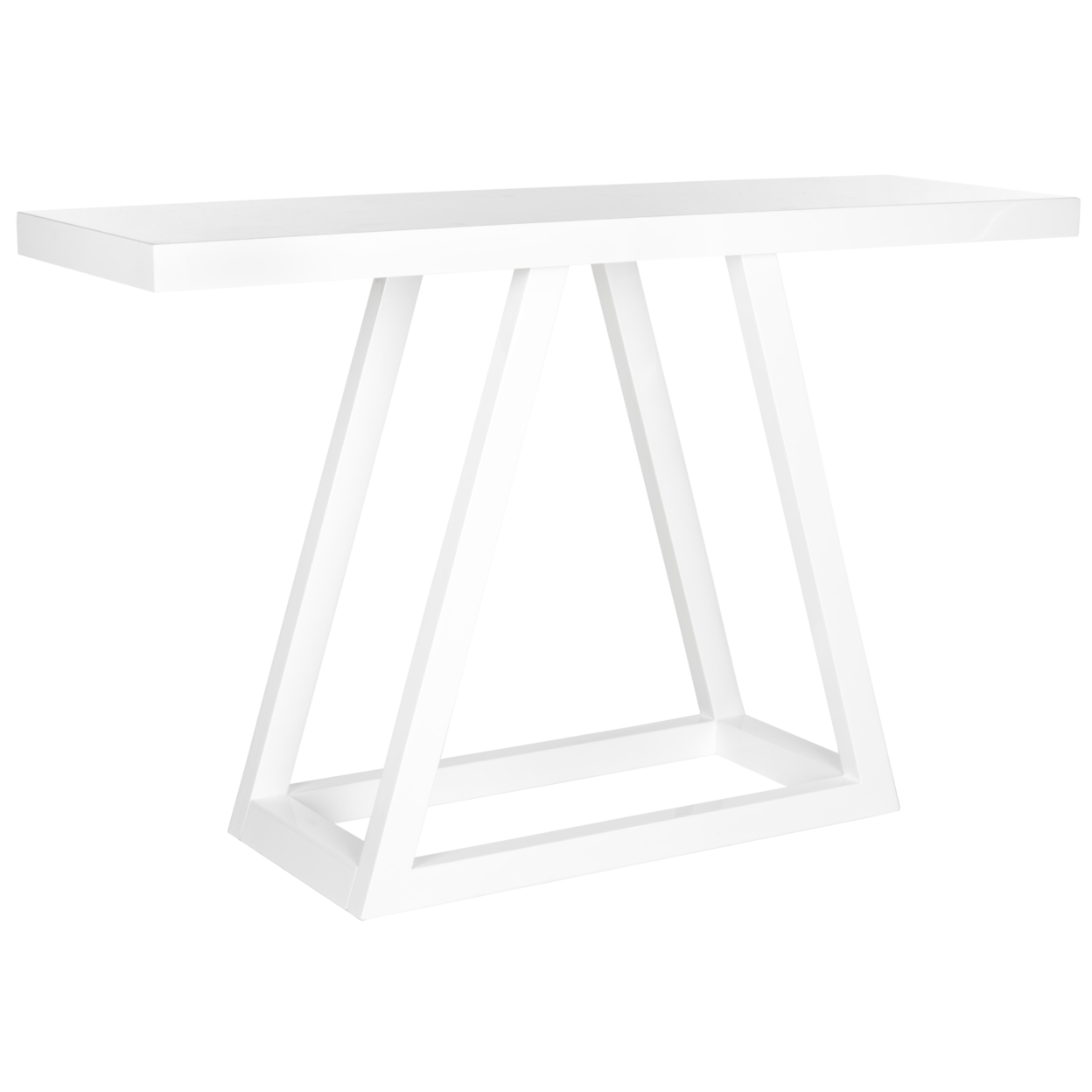 SAFAVIEH Sutton Modern Scandinavian A Line Lacquer Console Table White