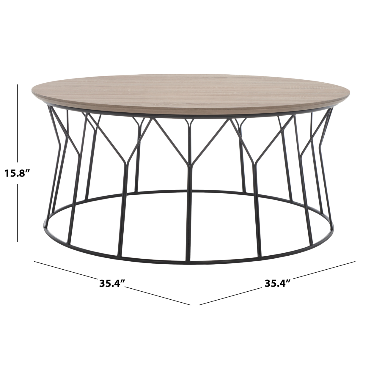 SAFAVIEH Deion Retro Mid-Century Wood Coffee Table Light Grey