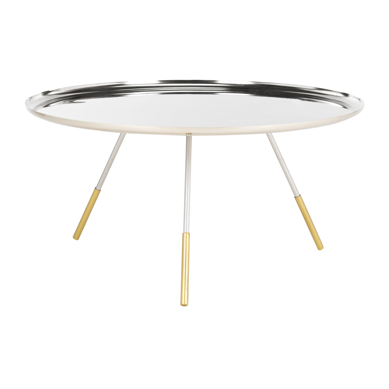 SAFAVIEH Orson Coffee Table With Metal Gold Cap Silver / Gold