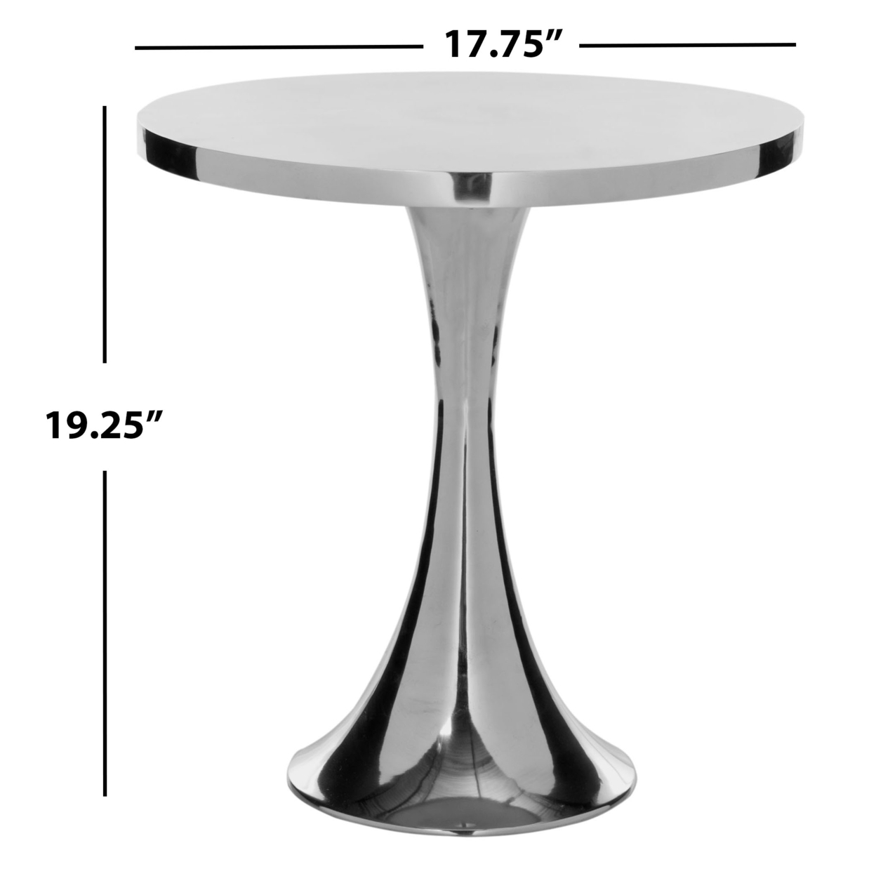 SAFAVIEH Galium Aluminum Round Top Side Table Silver