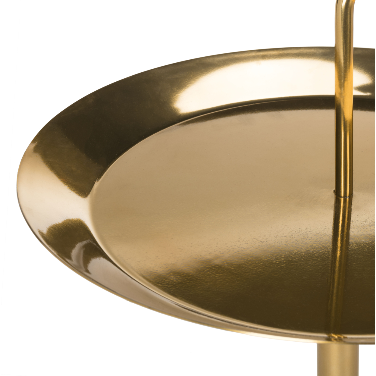 SAFAVIEH Apollo Round Brass Top Side Table White / Brass